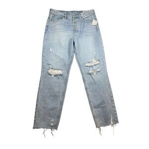Free People We The Free High Rise Fray‎ Hem Button Fly Jeans Size 28 NWT
